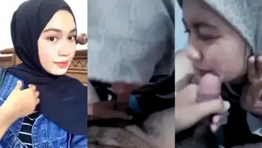 Hijabers Cantik Sepong Kontol Sampe Crot Ke Muka